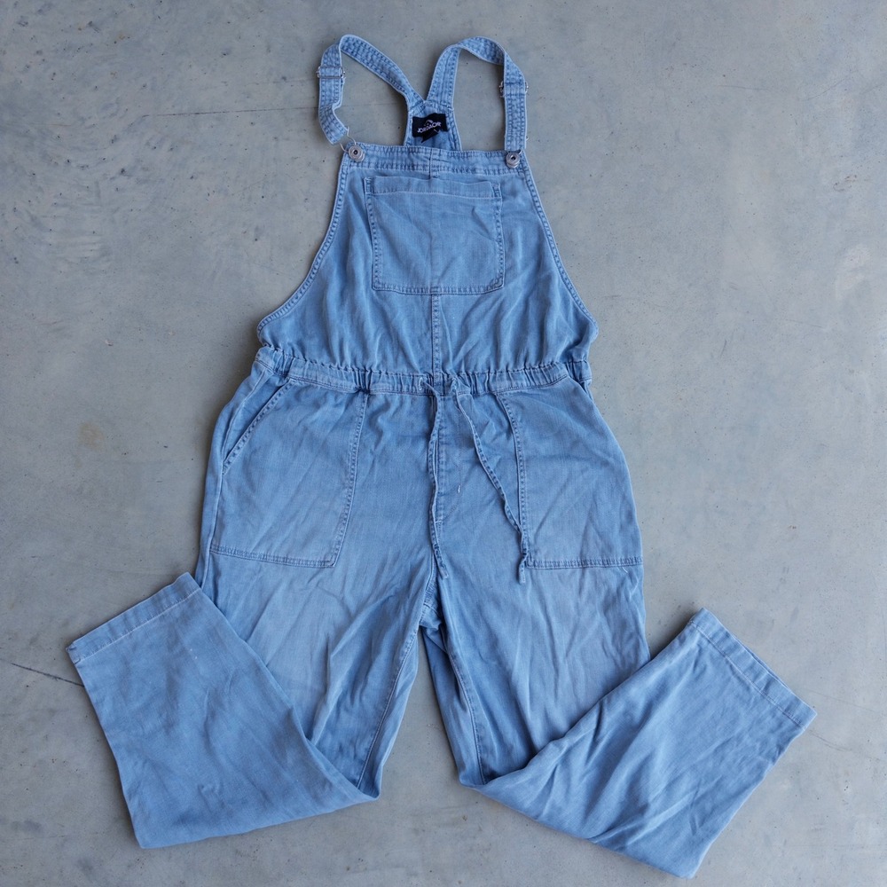 Jordache Womens Light Wash Lyocell Blend Denim Overalls Size L 16 7027 LP